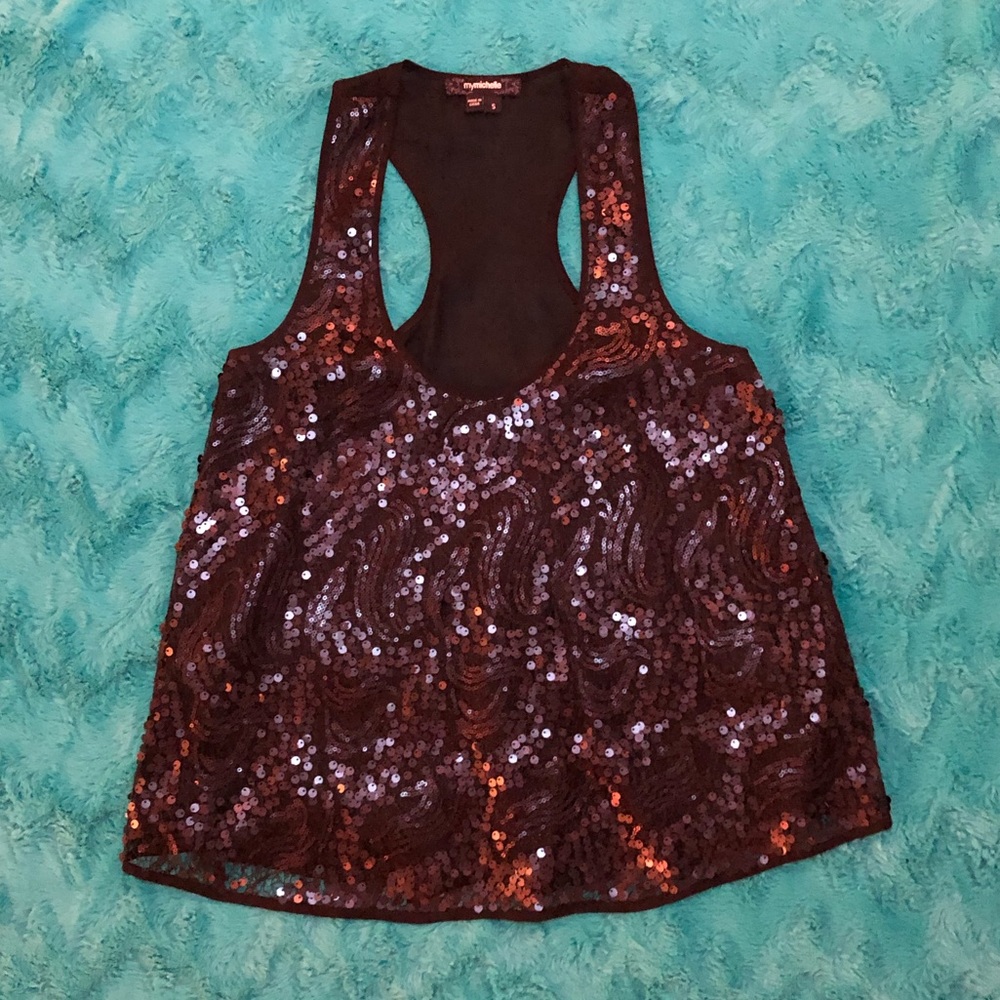 Black sequin top